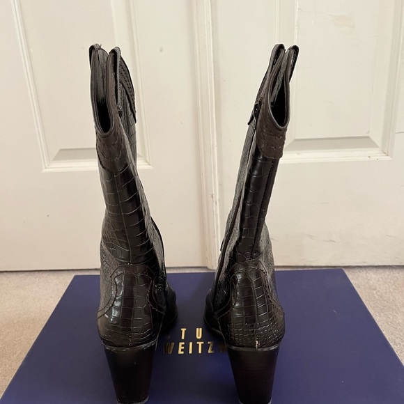 Brown heeled leather western boots, size 9.5 - Picture 2 of 4